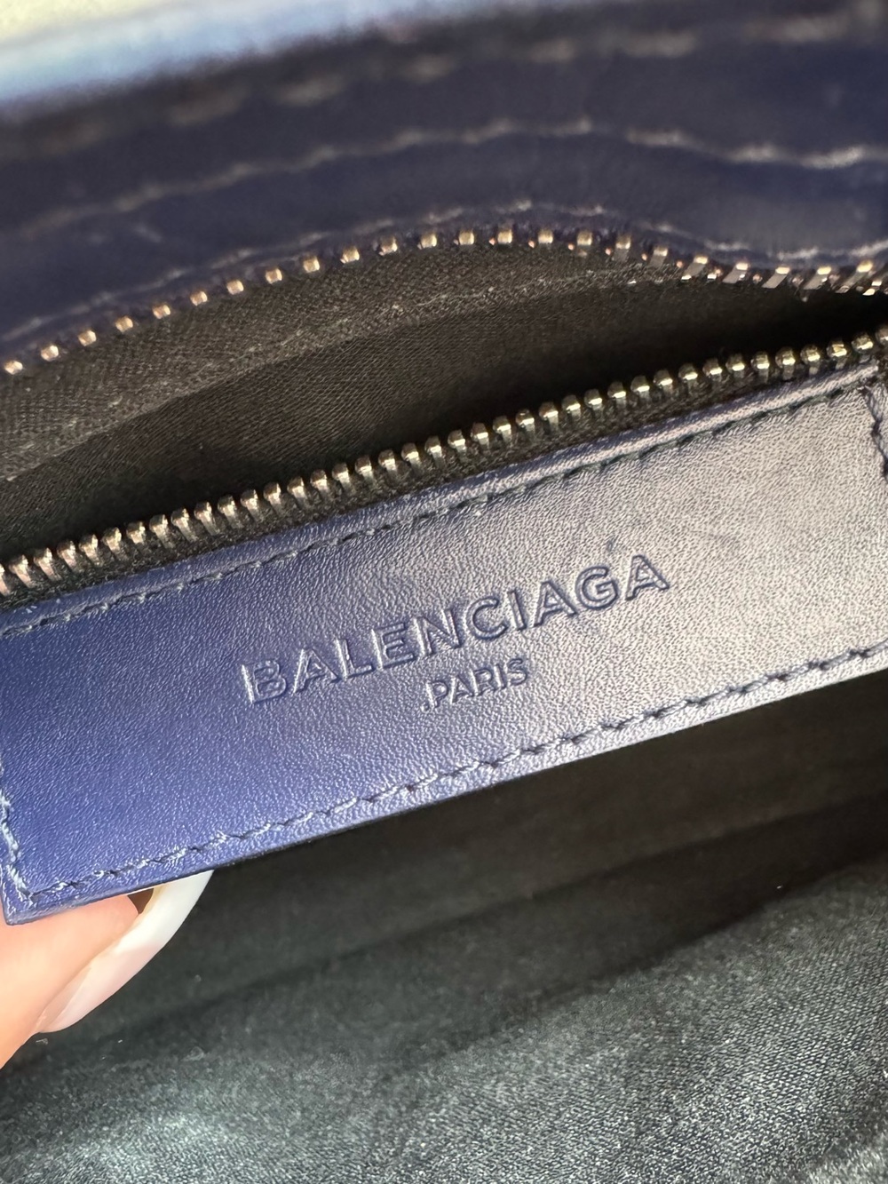 Vintage Balenciaga Navy Blue Mini City bag - Leather Top Handle Crossbody - Picture 11 of 16